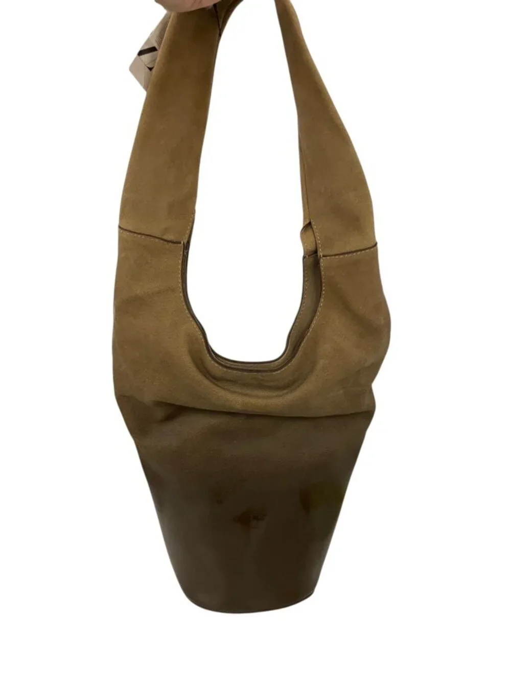 Zara Womens Leather Hobo Bag Sac Medium Brown Ombre 6130/410 NWT